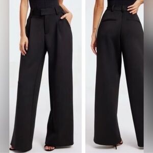 NWT Good American Scuba Pleated Trousers Black 8 / 29